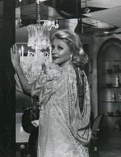Barbara in a Zandra Rhodes evening gown