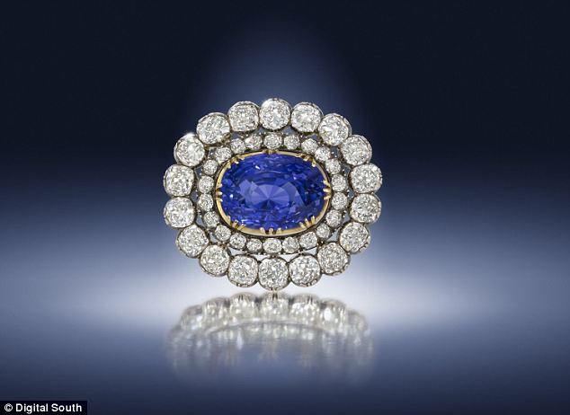 Antique sapphire and diamond brooch. Estimated worth: £66,000-£98,000