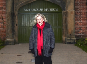 Barbara filming ITV's 'Secrets from the Workouse' (pic credit ITV)
