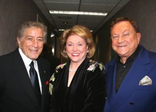 Barbara Taylor Bradford and Bob Bradford with iconic singer Tony Bennett at Harrah's Casino in Atlantic City, NJ