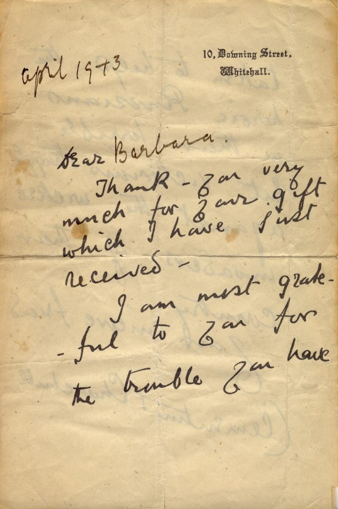 Clemetine Churchill Letter - Page 1