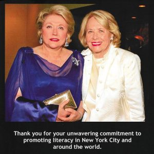 Literacy Partners of NY sent over a lovely photo album to commemorate that wonderful evening in which I was presented the Lizzie Award. This image was on the front cover.
